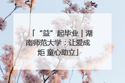 “益”起毕业｜湖南师范大学：让爱成炬 童心助立