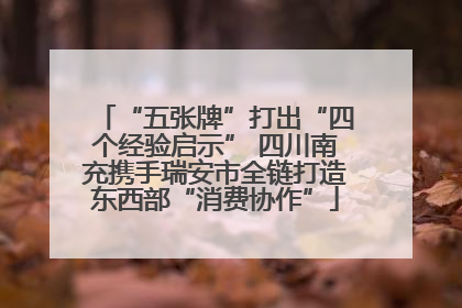 “五张牌”打出“四个经验启示” 四川南充携手瑞安市全链打造东西部“消费协作”
