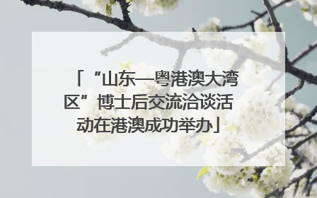 “山东—粤港澳大湾区”博士后交流洽谈活动在港澳成功举办
