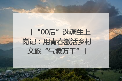 “00后”选调生上岗记：用青春激活乡村文旅“气象万千”