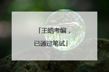 王皓考编，已通过笔试