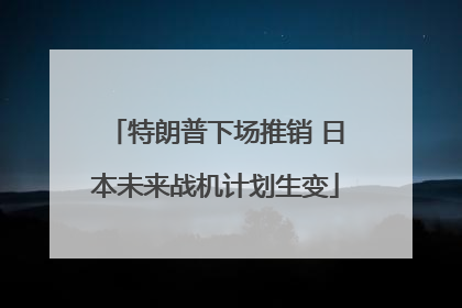 特朗普下场推销 日本未来战机计划生变