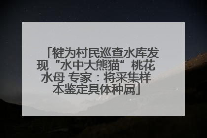 犍为村民巡查水库发现“水中大熊猫”桃花水母 专家：将采集样本鉴定具体种属