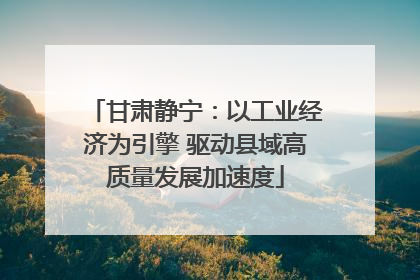 甘肃静宁：以工业经济为引擎 驱动县域高质量发展加速度