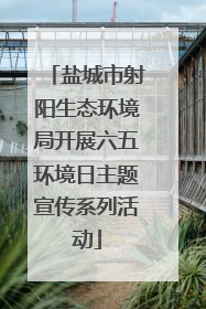 盐城市射阳生态环境局开展六五环境日主题宣传系列活动