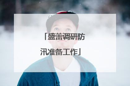 盛蕾调研防汛准备工作