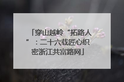穿山越岭“拓路人”：二十六载匠心织密浙江共富路网
