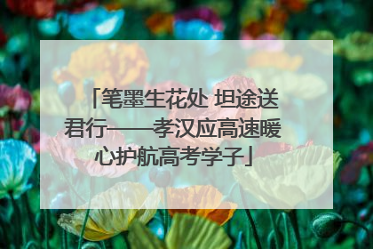 笔墨生花处 坦途送君行——孝汉应高速暖心护航高考学子