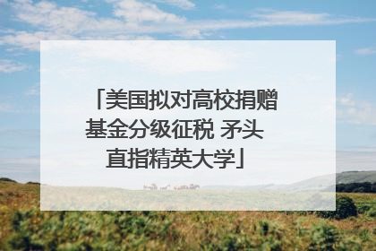 美国拟对高校捐赠基金分级征税 矛头直指精英大学