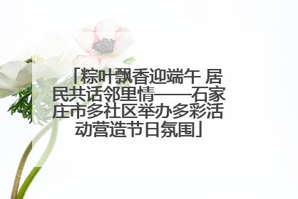 粽叶飘香迎端午 居民共话邻里情——石家庄市多社区举办多彩活动营造节日氛围