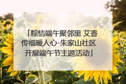 粽情端午聚邻里 艾香传福暖人心-朱家山社区开展端午节主题活动