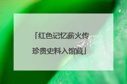 红色记忆薪火传 珍贵史料入馆藏