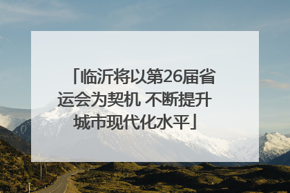 临沂将以第26届省运会为契机 不断提升城市现代化水平