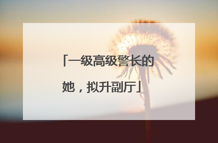 一级高级警长的她，拟升副厅