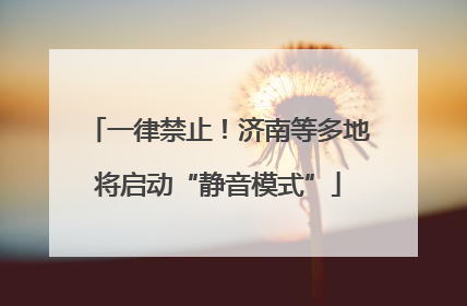 一律禁止！济南等多地将启动“静音模式”