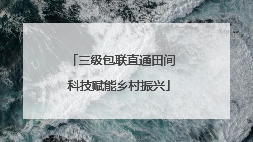 三级包联直通田间 科技赋能乡村振兴