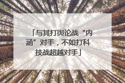 与其打舆论战“内涵”对手，不如打科技战超越对手