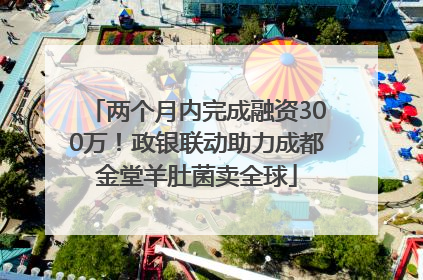 两个月内完成融资300万！政银联动助力成都金堂羊肚菌卖全球