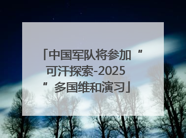 中国军队将参加“可汗探索-2025”多国维和演习