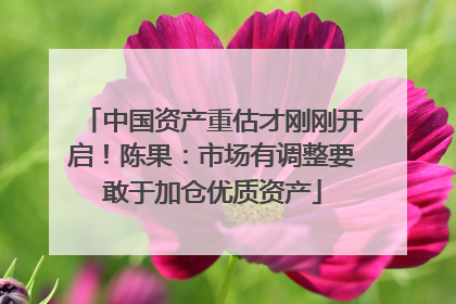 中国资产重估才刚刚开启！陈果：市场有调整要敢于加仓优质资产