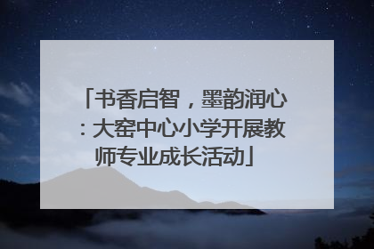 书香启智，墨韵润心：大窑中心小学开展教师专业成长活动