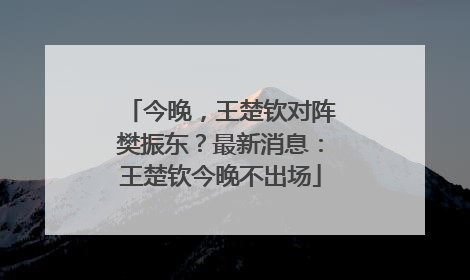 今晚，王楚钦对阵樊振东？最新消息：王楚钦今晚不出场