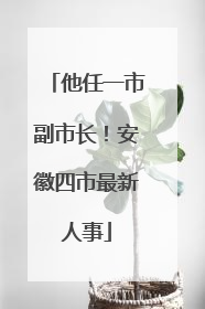 他任一市副市长！安徽四市最新人事