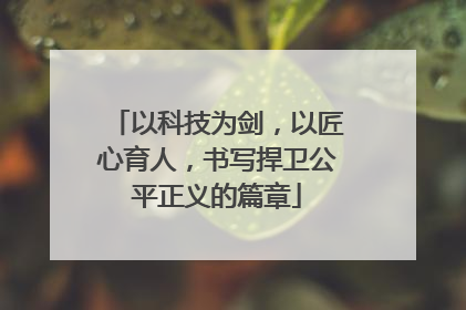 以科技为剑，以匠心育人，书写捍卫公平正义的篇章