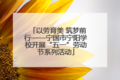 以劳育美 筑梦前行——宁国市宁阳学校开展“五一”劳动节系列活动