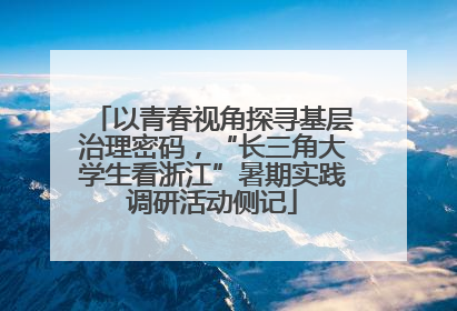以青春视角探寻基层治理密码，“长三角大学生看浙江”暑期实践调研活动侧记
