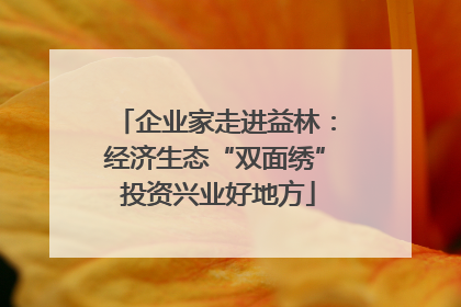 企业家走进益林：经济生态“双面绣” 投资兴业好地方