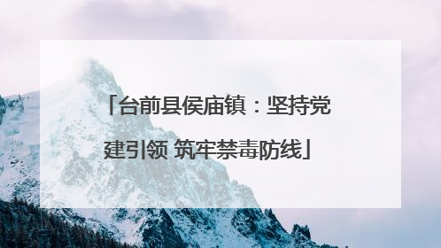 台前县侯庙镇：坚持党建引领 筑牢禁毒防线