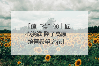 值“德”③丨匠心浇灌 隆子高原培育希望之花