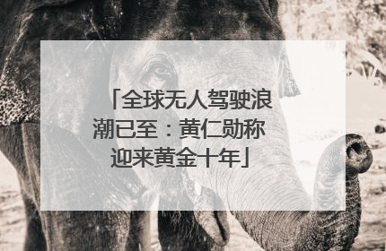 全球无人驾驶浪潮已至：黄仁勋称迎来黄金十年