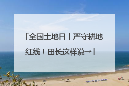 全国土地日丨严守耕地红线！田长这样说→