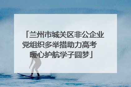 兰州市城关区非公企业党组织多举措助力高考 暖心护航学子圆梦