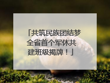 共筑民族团结梦 全省首个军休共建班级揭牌！