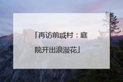 再访前戚村：庭院开出浪漫花
