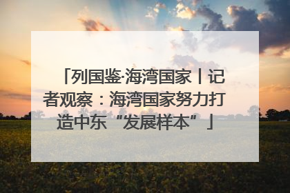 列国鉴·海湾国家丨记者观察：海湾国家努力打造中东“发展样本”