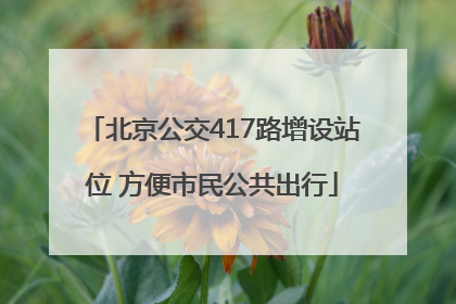 北京公交417路增设站位 方便市民公共出行