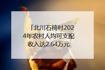 北川石椅村2024年农村人均可支配收入达2.64万元｜新闻发布最前线