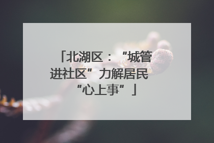 北湖区：“城管进社区”力解居民“心上事”