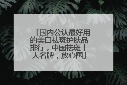国内公认最好用的美白祛斑护肤品排行，中国祛斑十大名牌，放心囤