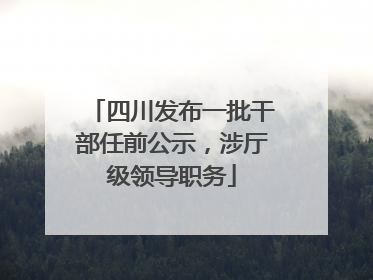 四川发布一批干部任前公示，涉厅级领导职务