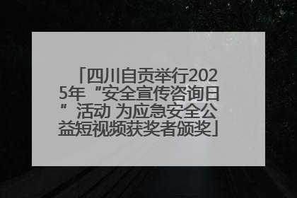 四川自贡举行2025年“安全宣传咨询日”活动 为应急安全公益短视频获奖者颁奖