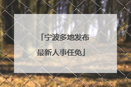宁波多地发布最新人事任免