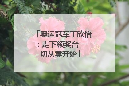 奥运冠军丁欣怡：走下领奖台 一切从零开始