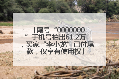 尾号“0000000”手机号拍出61.2万，买家“李小龙”已付尾款，仅享有使用权