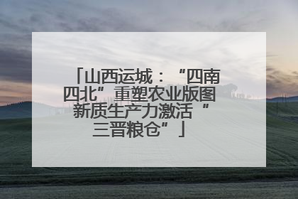 山西运城：“四南四北”重塑农业版图 新质生产力激活“三晋粮仓”