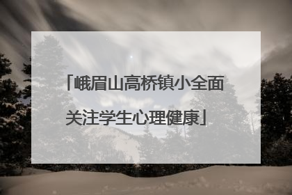 峨眉山高桥镇小全面关注学生心理健康